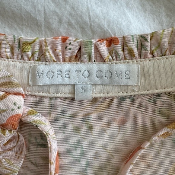 More to Come- Revolve Floral Mesh Longsleeve Tie Blouse - Picture 7 of 9